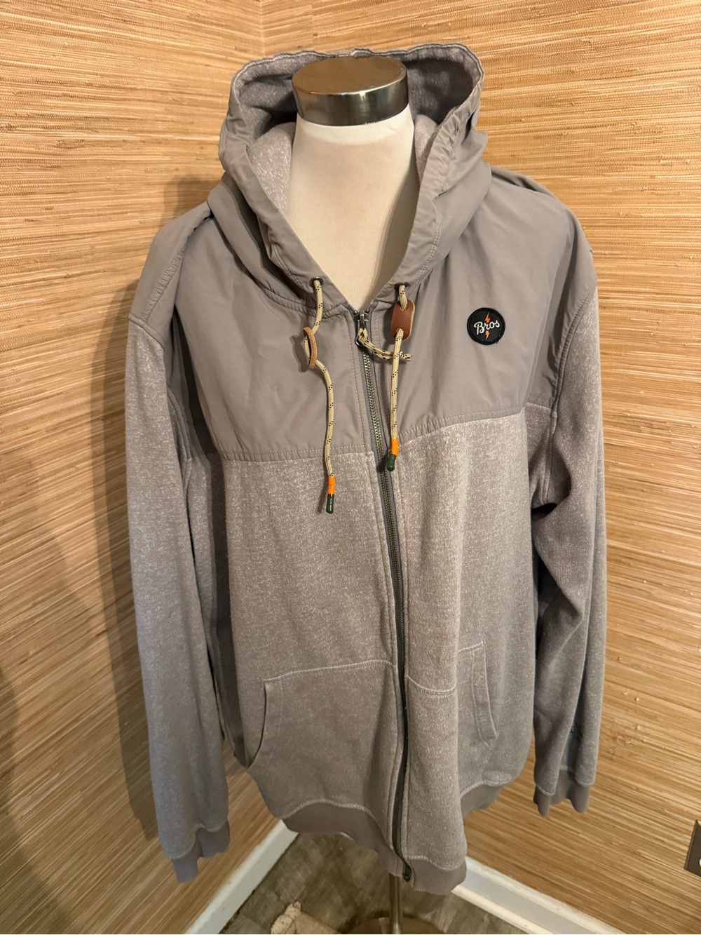 Howler Brothers Men's Light Gray Hooded Shirt Jacket